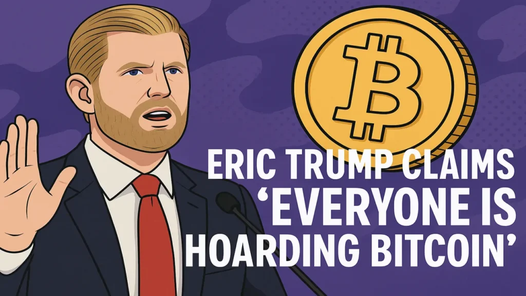 Bitcoin News Eric Trump Claims Everyone Is Hoarding Bitcoin